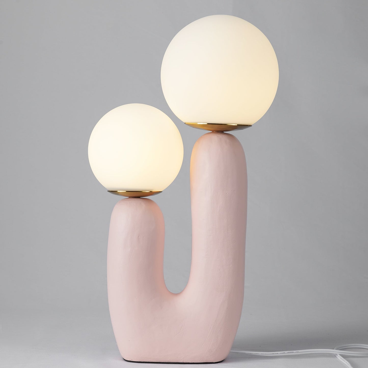 Contemporary Resin and Glass Table Lamp with Natural Accent