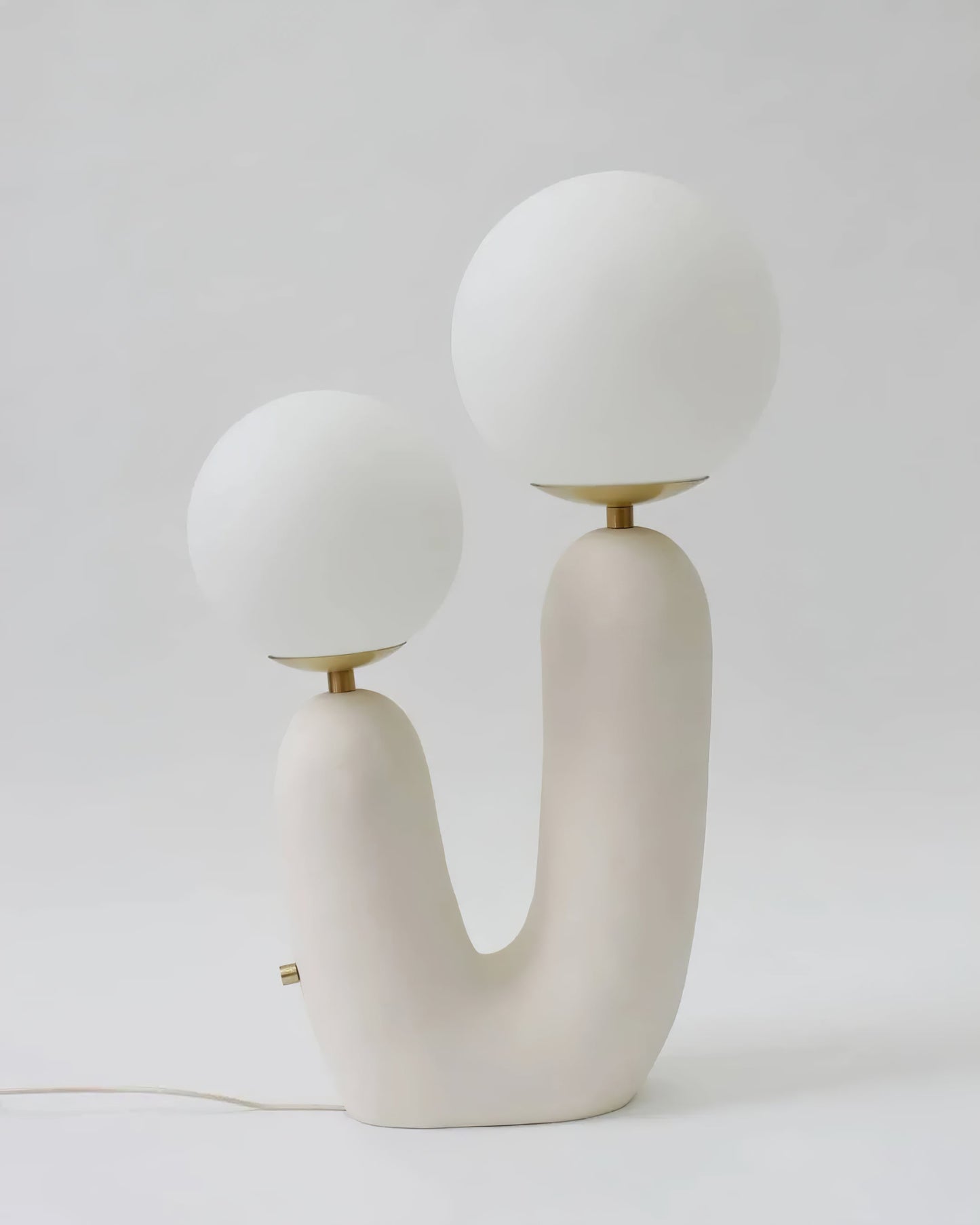 Contemporary Resin and Glass Table Lamp with Natural Accent
