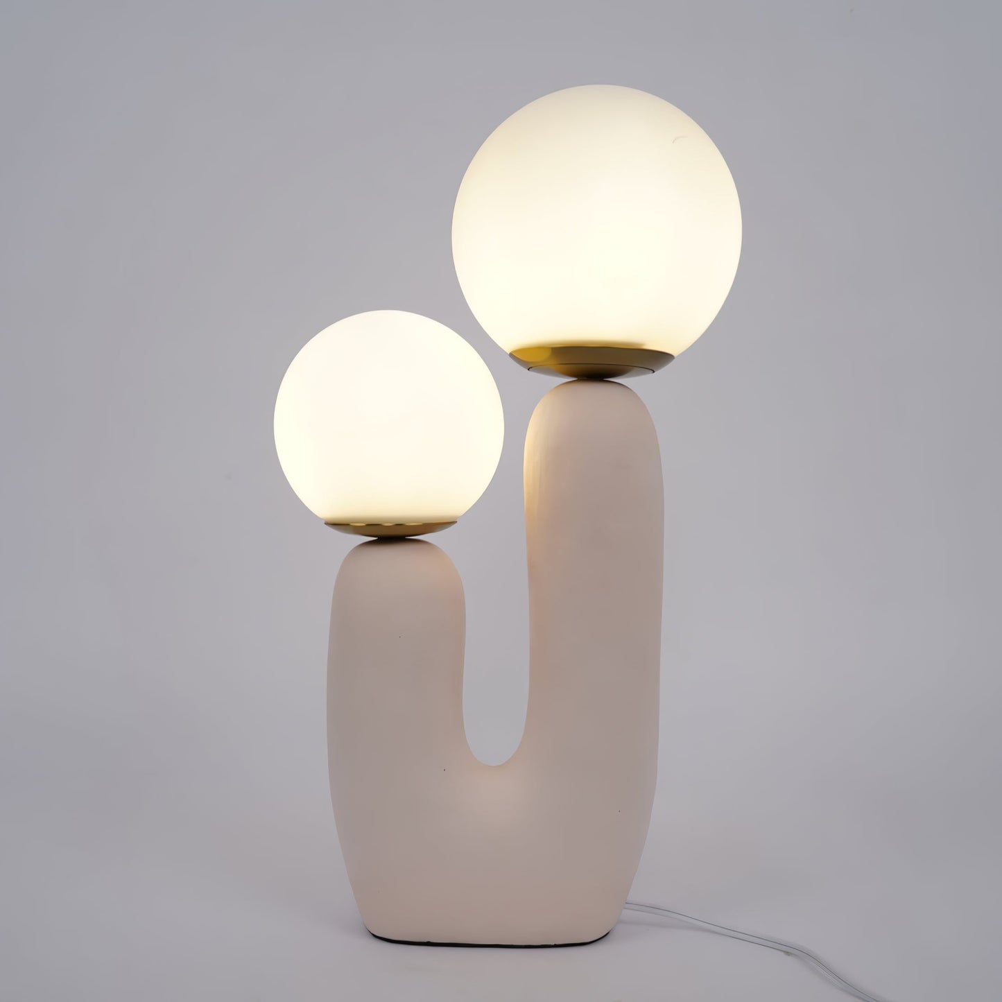 Contemporary Resin and Glass Table Lamp with Natural Accent