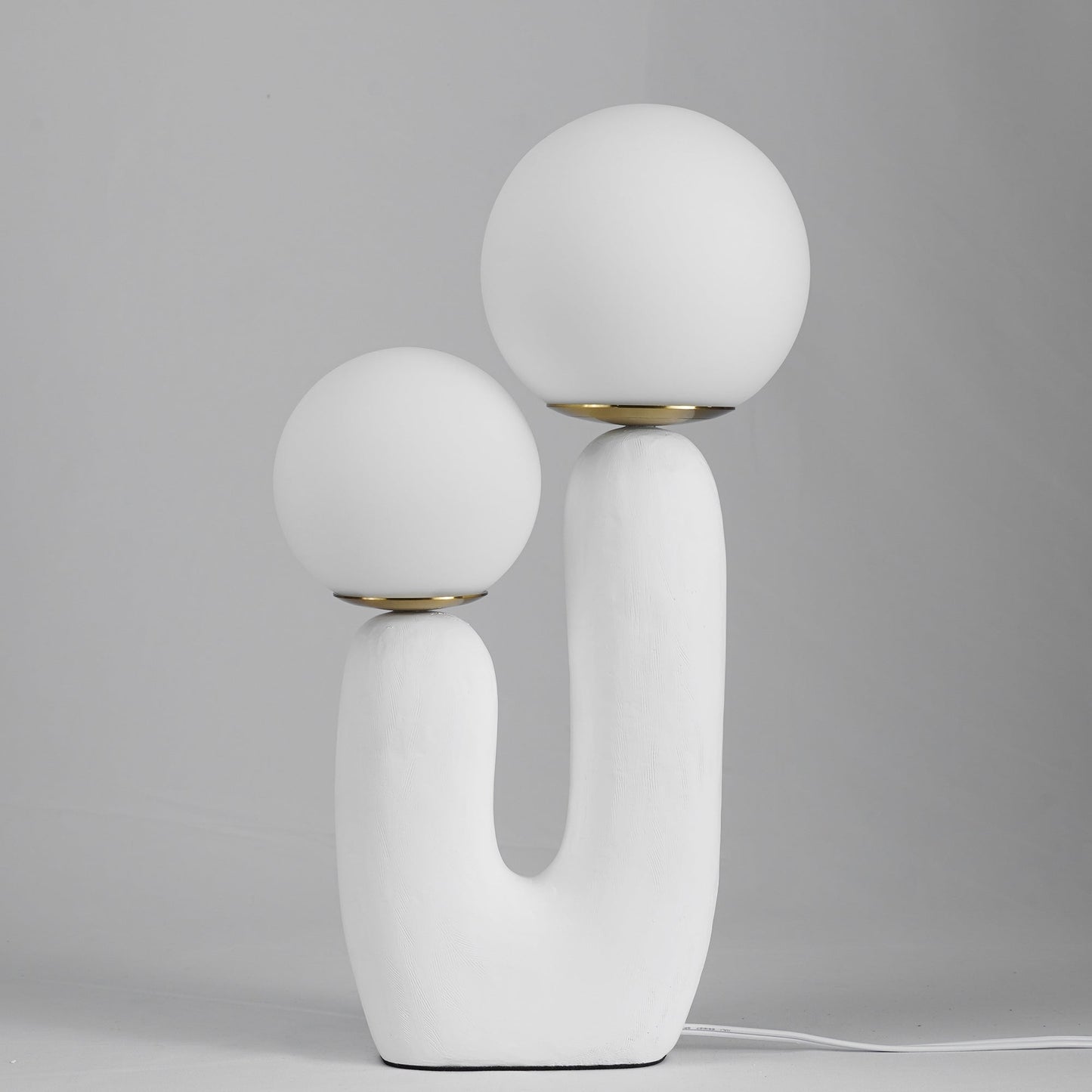 Contemporary Resin and Glass Table Lamp with Natural Accent