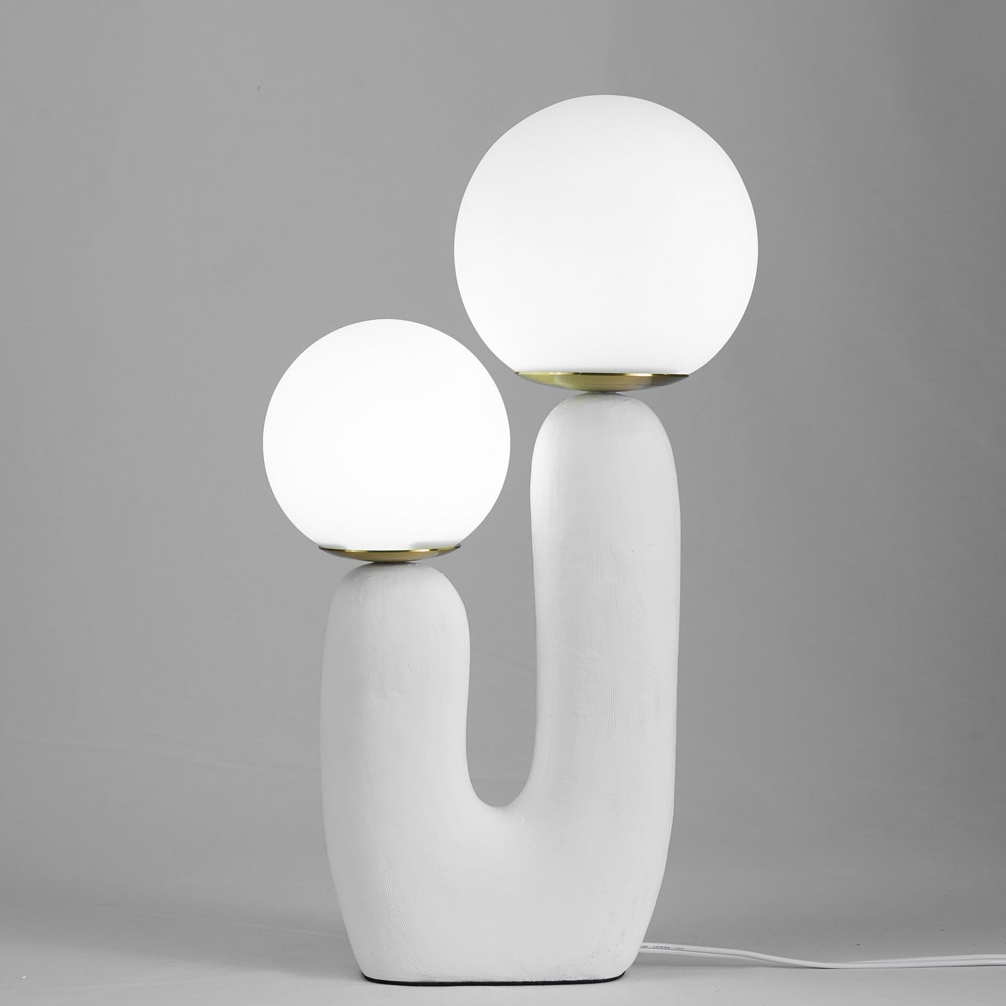 Contemporary Resin and Glass Table Lamp with Natural Accent