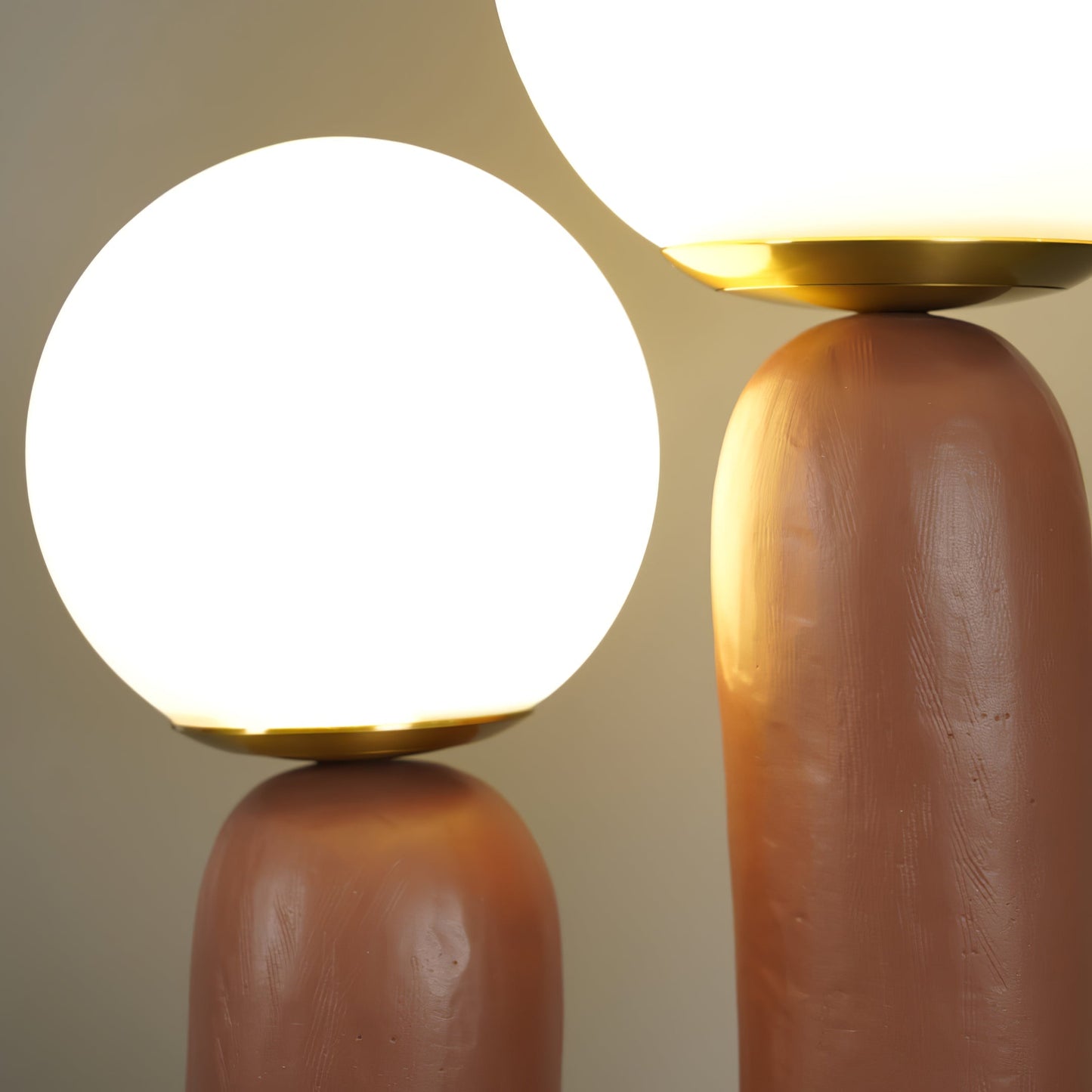 Contemporary Resin and Glass Table Lamp with Natural Accent