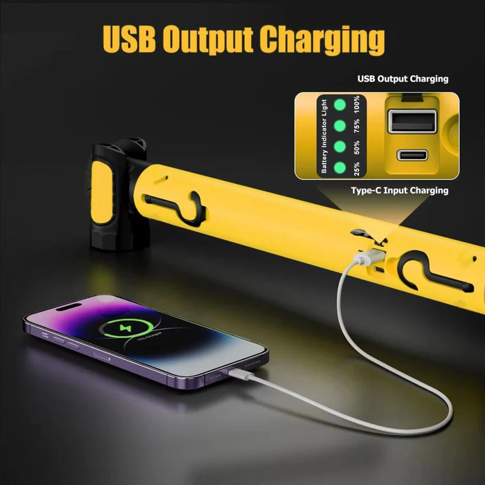 Rechargeable Magnetic LED Work Light with 2400 Lumens
