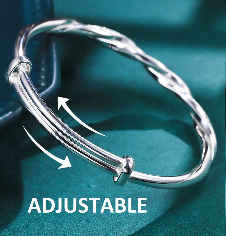 Elegant Twisted 925 Sterling Silver Bracelet
