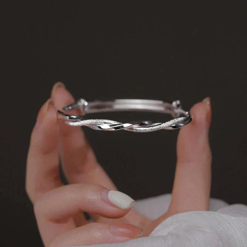 Elegant Twisted 925 Sterling Silver Bracelet