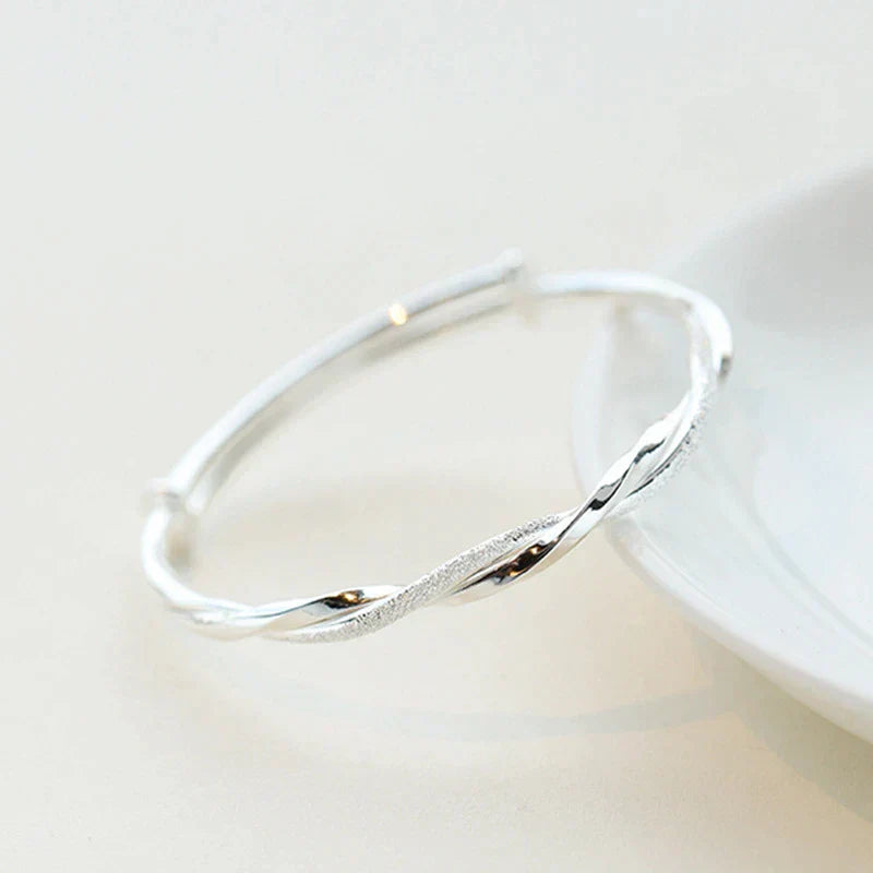 Elegant Twisted 925 Sterling Silver Bracelet