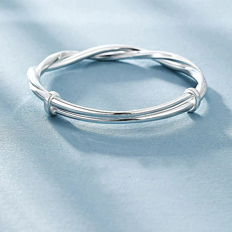 Elegant Twisted 925 Sterling Silver Bracelet