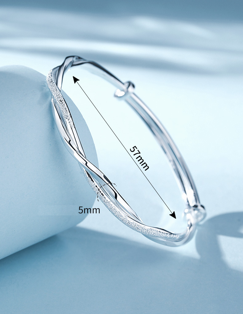 Elegant Twisted 925 Sterling Silver Bracelet