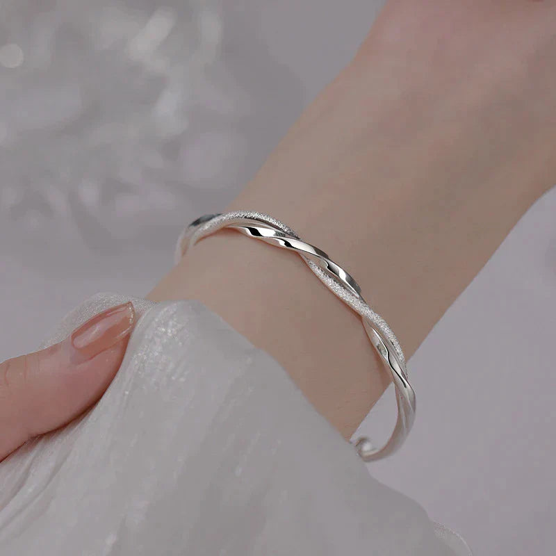 Elegant Twisted 925 Sterling Silver Bracelet