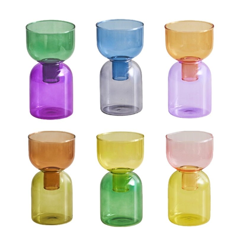 Mini Glass Bud Vase Terrarium Set - Contemporary Hydroponic Planters
