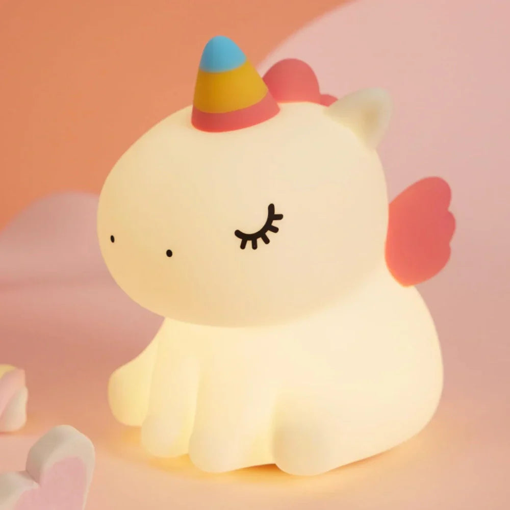 Rechargeable Soft Silicone Animal Night Light with Adjustable Brightness