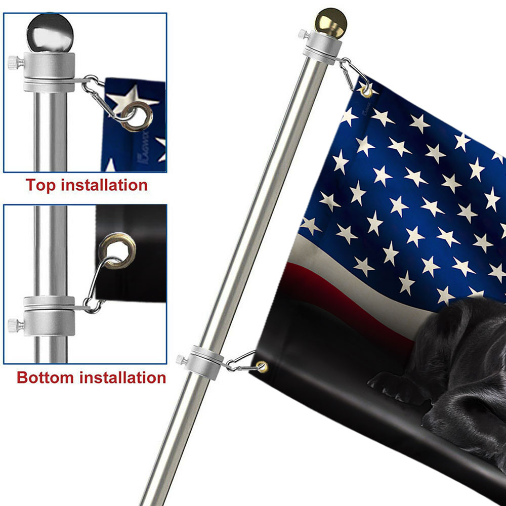 Black Labrador Retriever American Canvas Grommet Flag