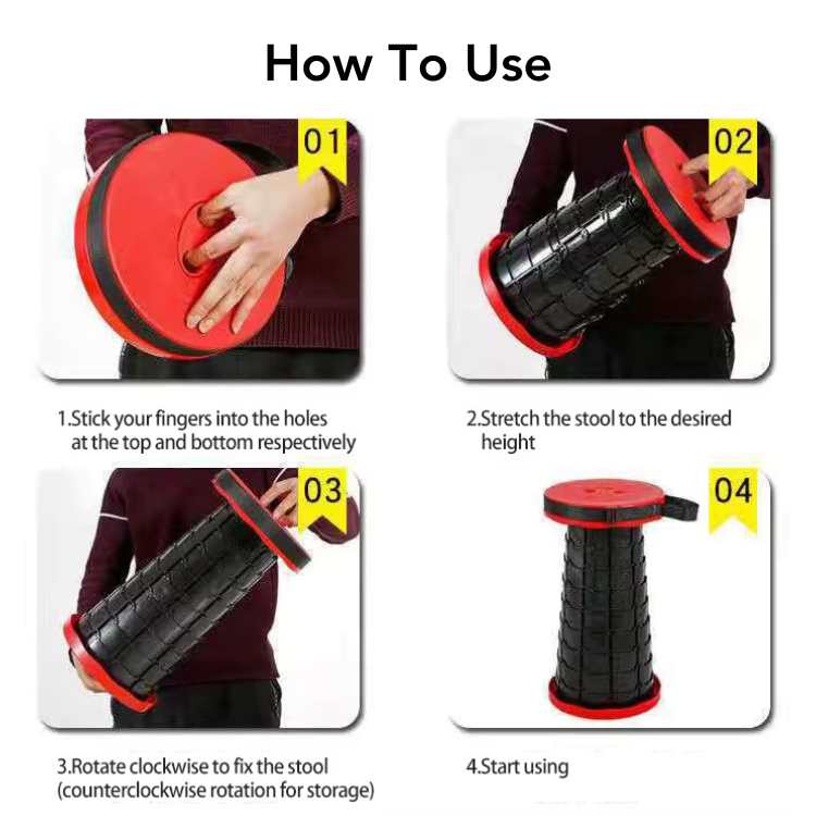 Adjustable Compact Folding Stool for Travel and Outdoor Use