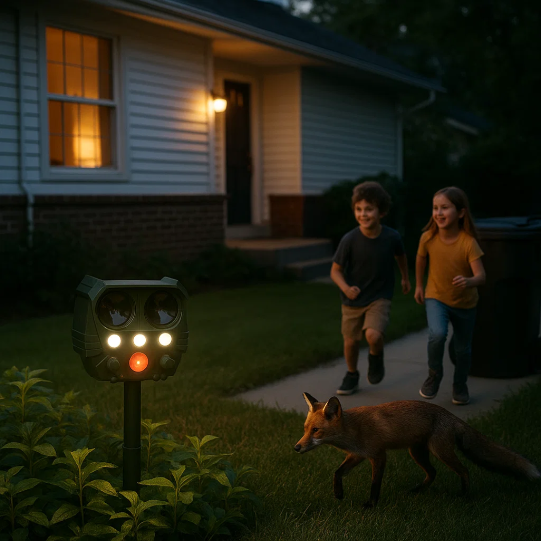Solar-Powered Ultrasonic Animal Repeller for Cats, Dogs, and Rodents