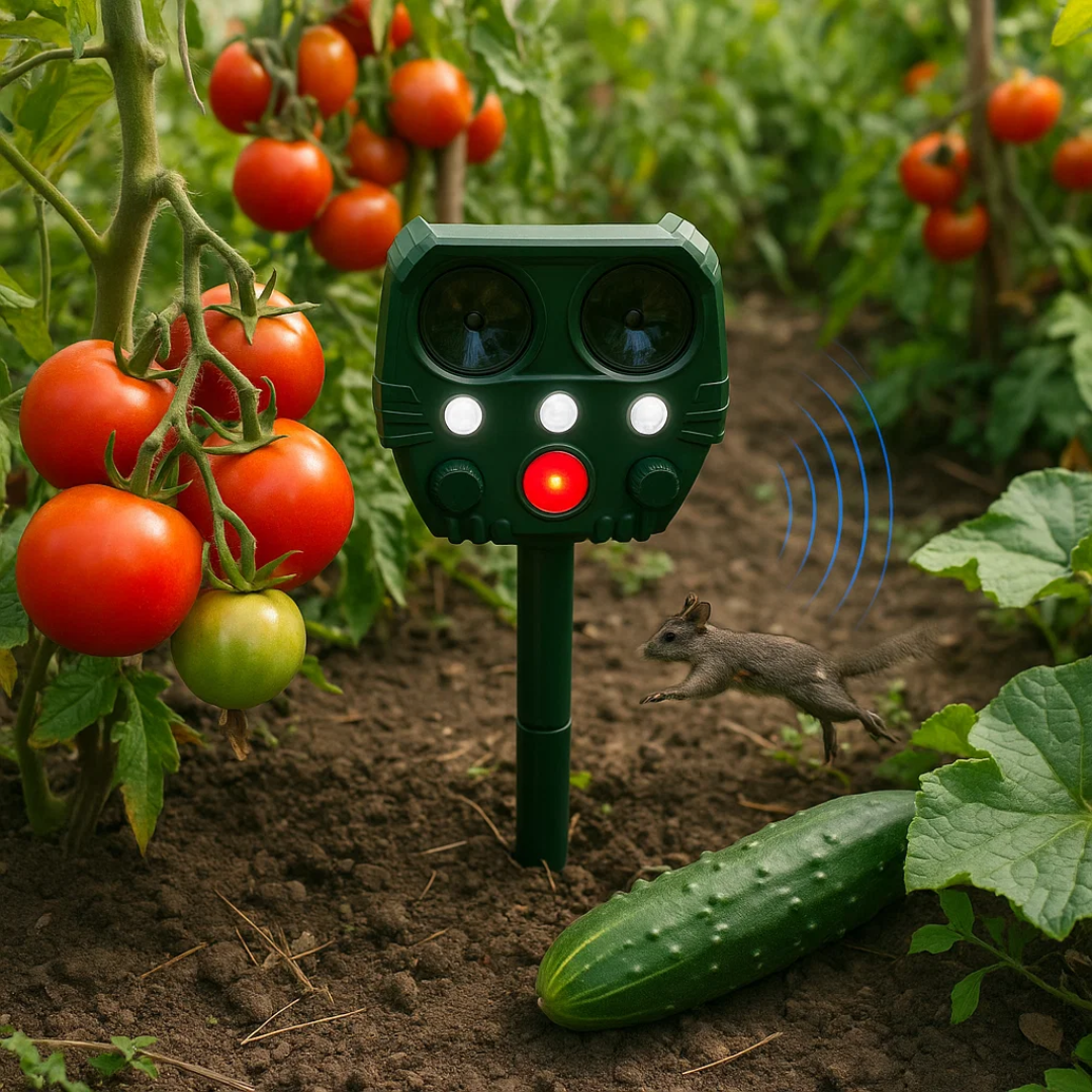 Solar-Powered Ultrasonic Animal Repeller for Cats, Dogs, and Rodents