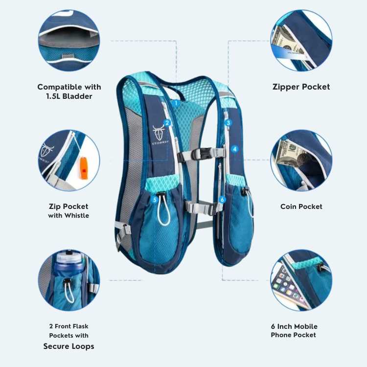 Ultra-Lightweight Hydration Running Vest with Reflective Strips