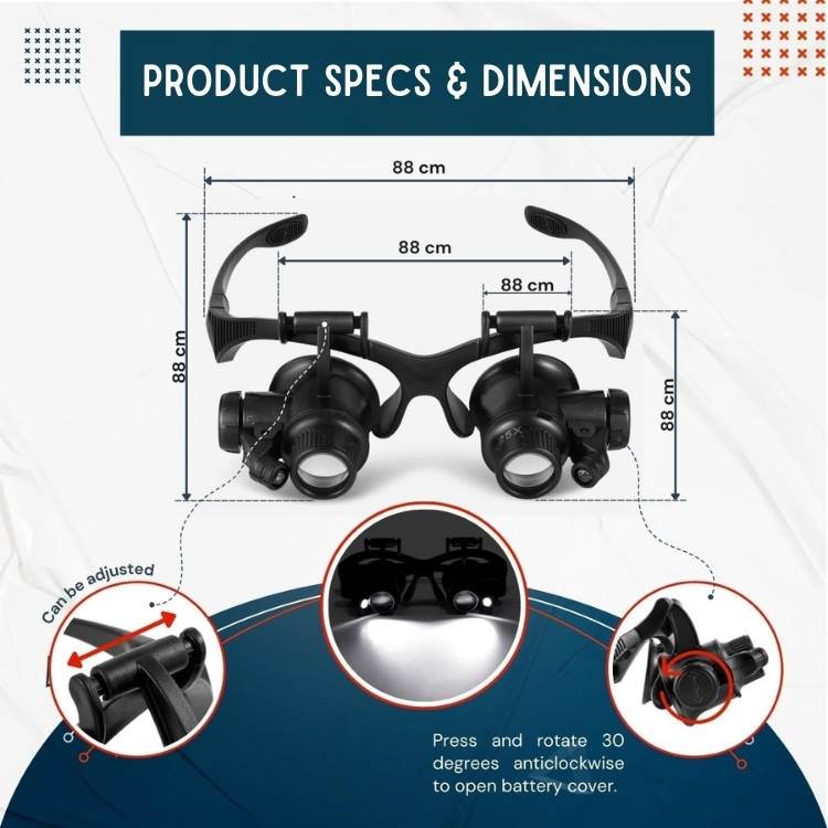 LED Magnifying Glasses with Interchangeable Lenses