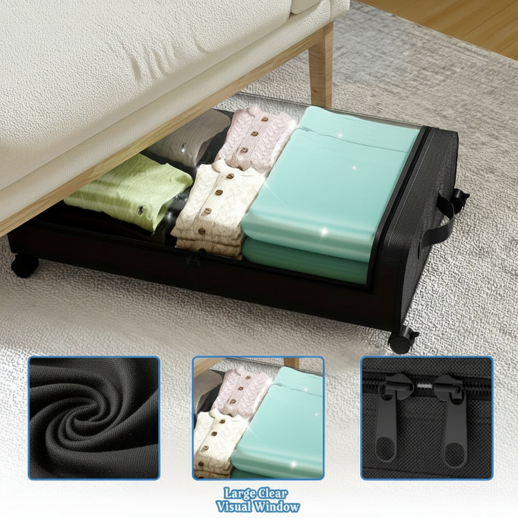 Underbed Rolling Storage Organizer with Flip Top Lid