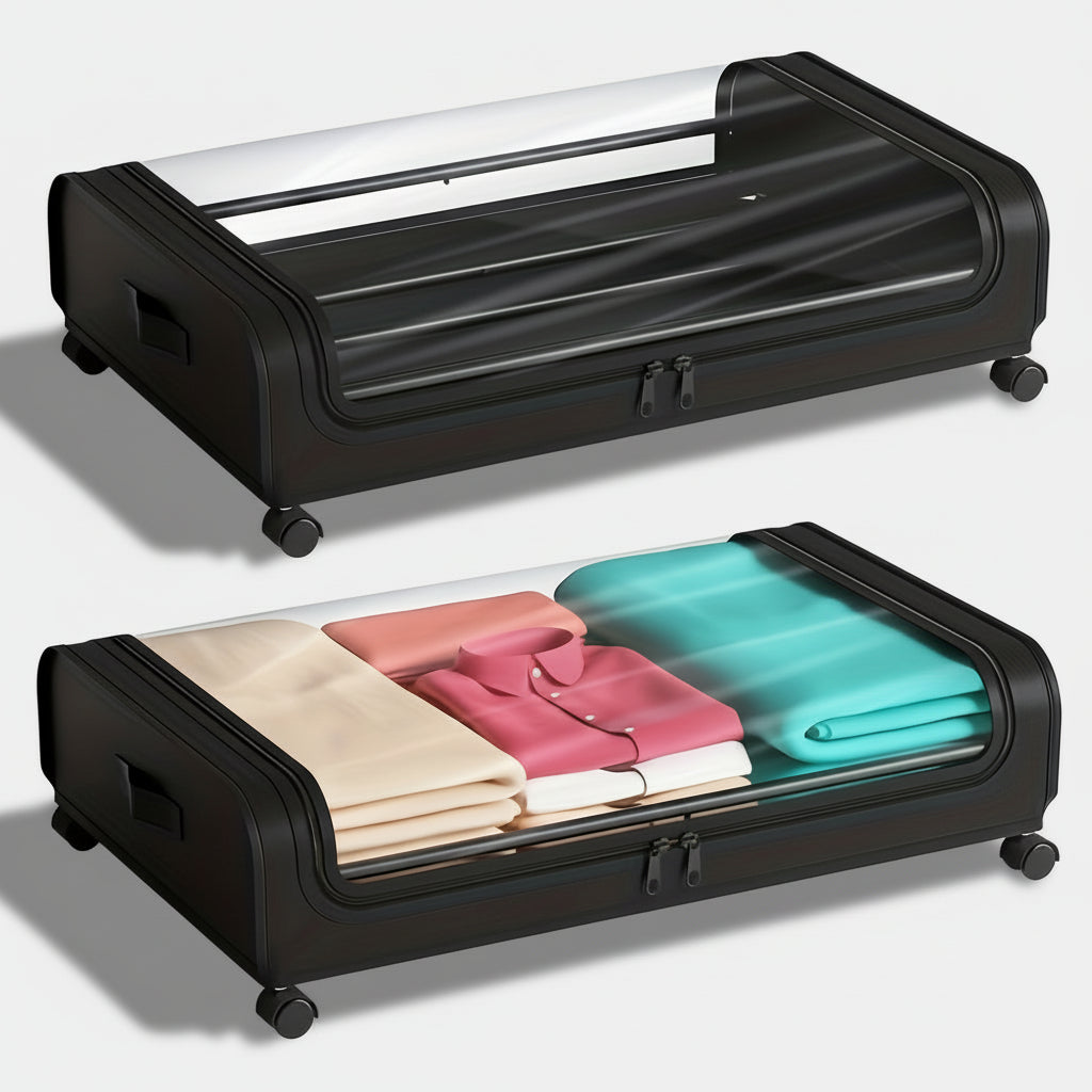 Underbed Rolling Storage Organizer with Flip Top Lid