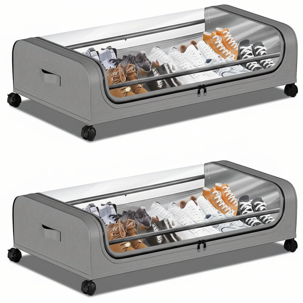 Underbed Rolling Storage Organizer with Flip Top Lid