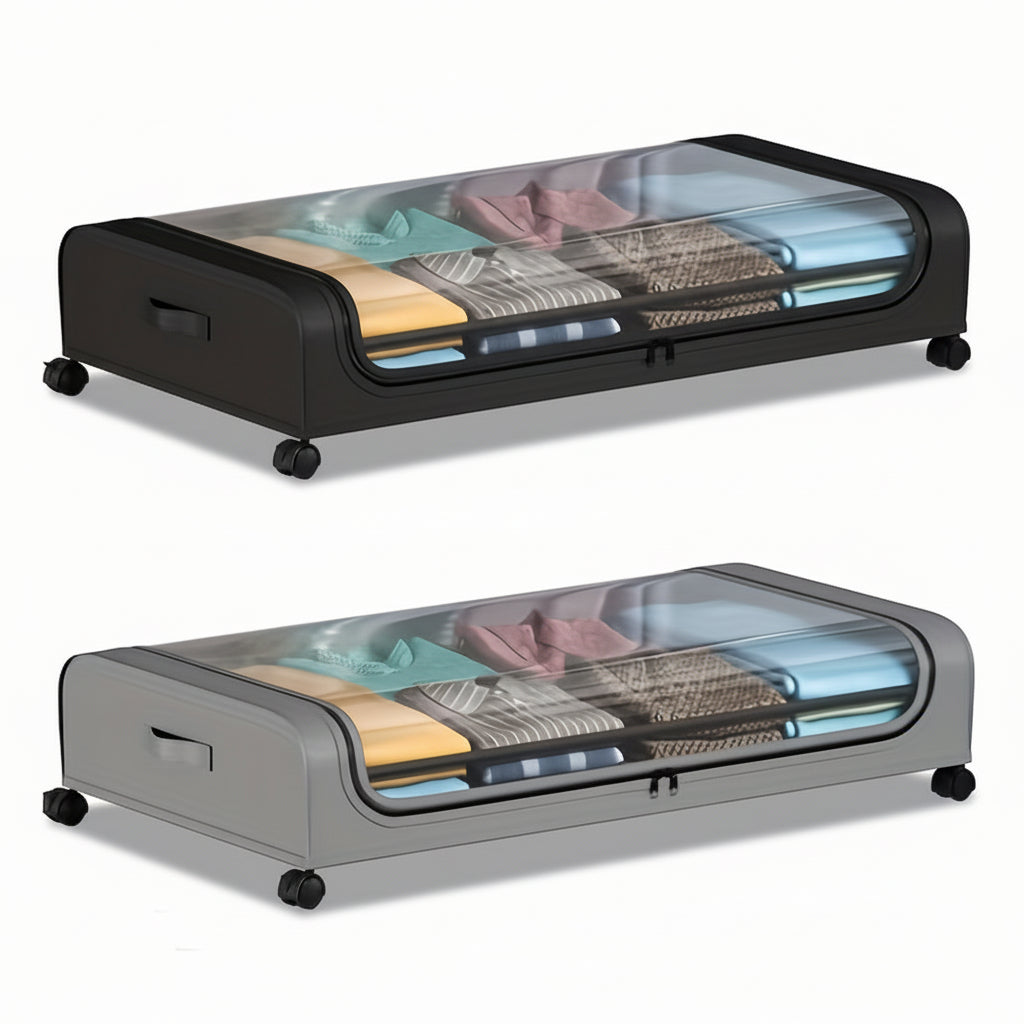 Underbed Rolling Storage Organizer with Flip Top Lid