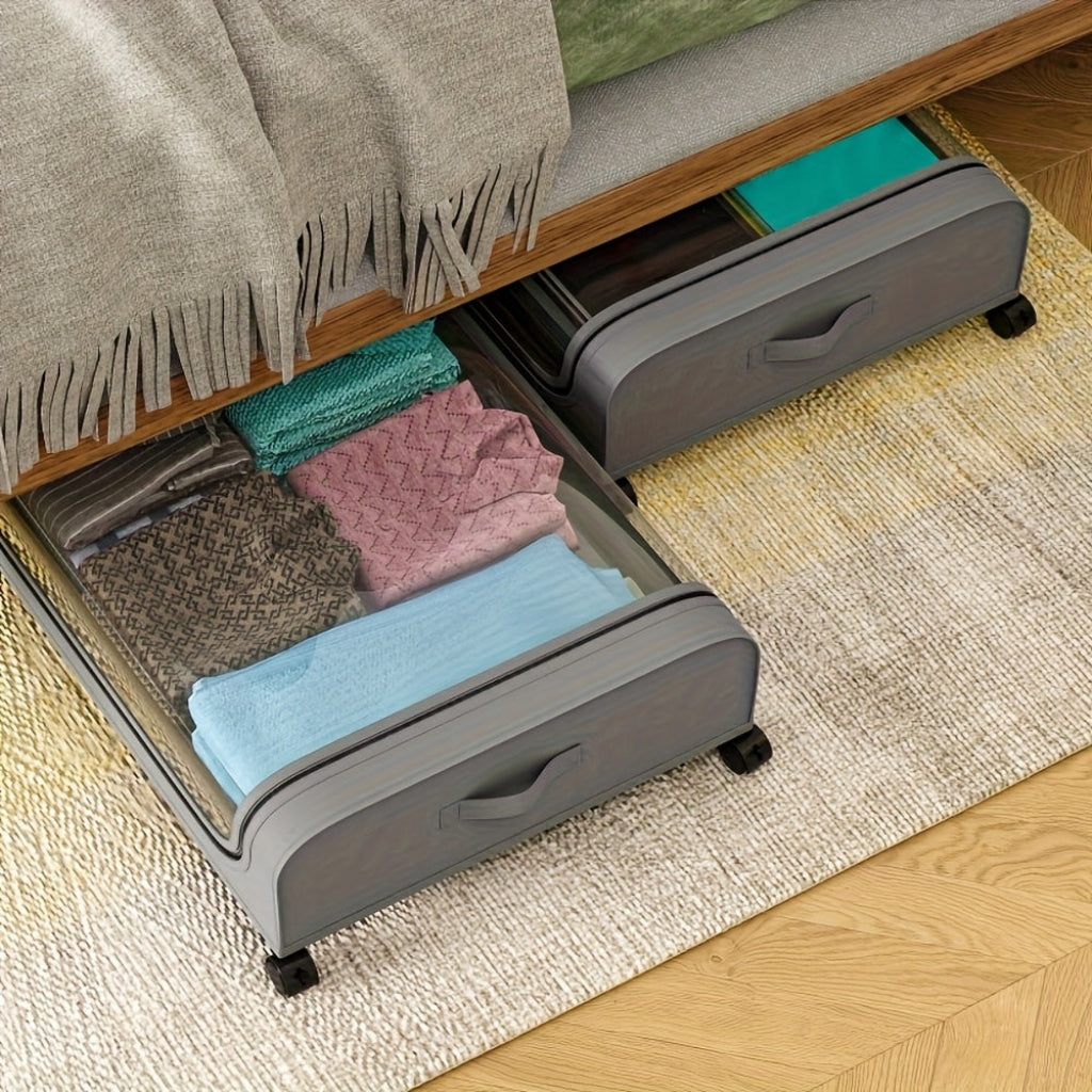 Underbed Rolling Storage Organizer with Flip Top Lid