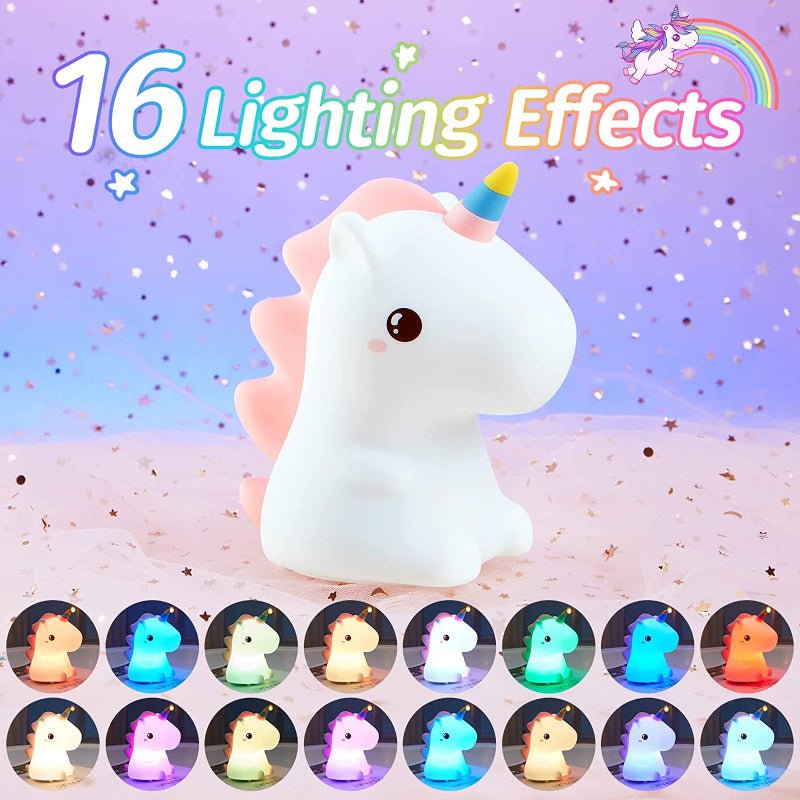 Unicorn Night Light with 16 Colors and Adjustable Brightness