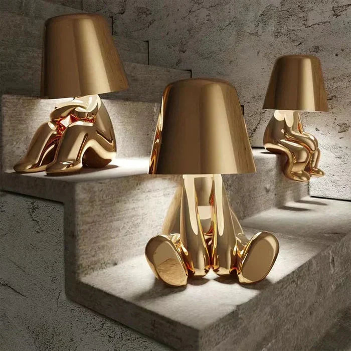Rechargeable USB Table Lamp with Adjustable Brightness and Unique Design