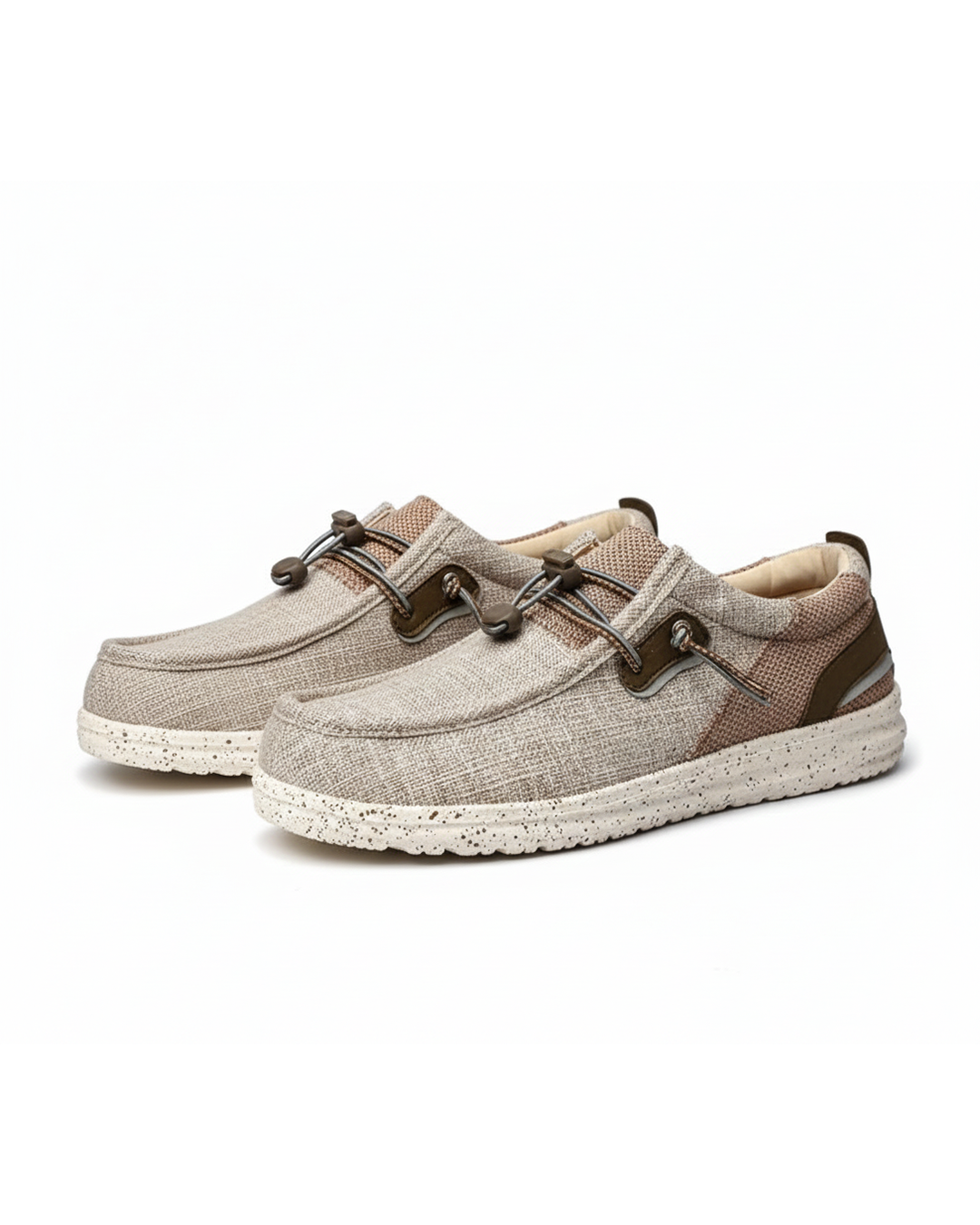 Unisex Lightweight Canvas Slip-On Casual Shoes with Elastic Laces