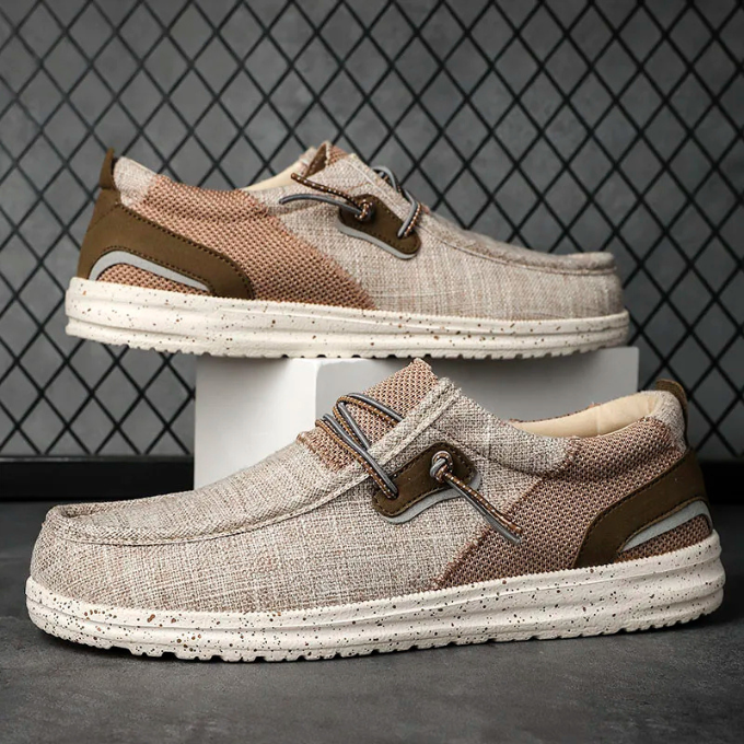 Unisex Lightweight Canvas Slip-On Casual Shoes with Elastic Laces