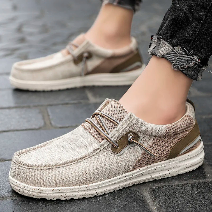 Unisex Lightweight Canvas Slip-On Casual Shoes with Elastic Laces