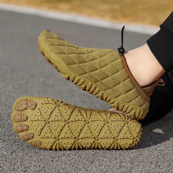 Quilted Puffer Walking Shoes with Enhanced Grip Sole
