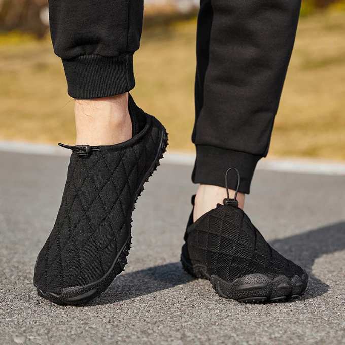 Quilted Puffer Walking Shoes with Enhanced Grip Sole