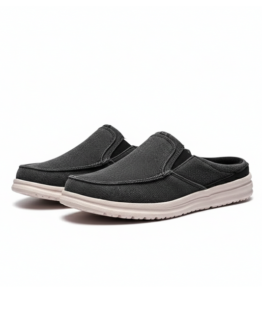 Men's Slip-On Denim Mules with Cushioned Sole