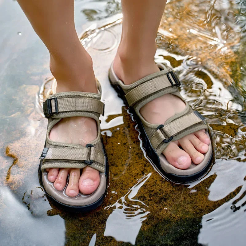 Men's Adjustable Outdoor Adventure Sandals with Traction Sole