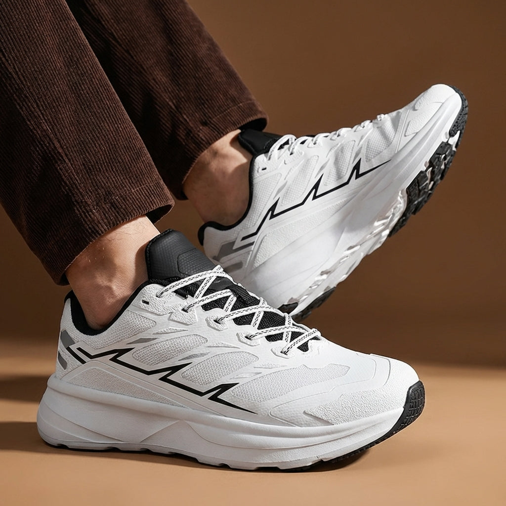 Men's Lightweight Trail Running Sneakers with Breathable Mesh and Wide Toe Box
