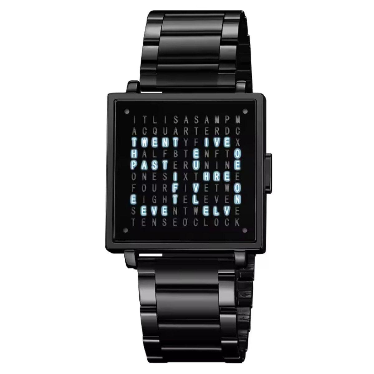Textual Time Display Watch in Zinc Alloy