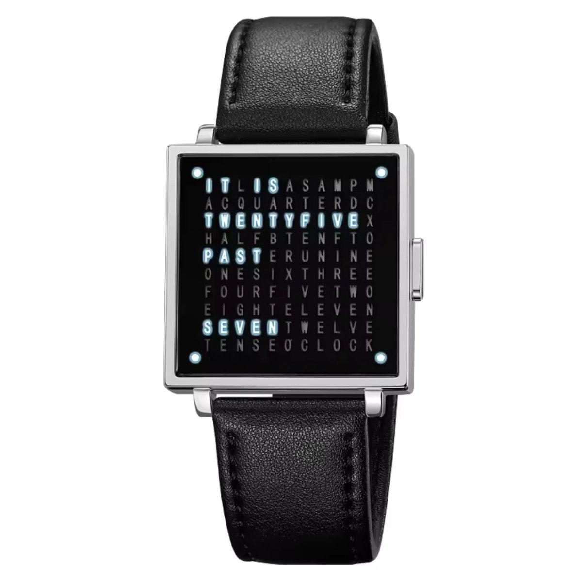 Textual Time Display Watch in Zinc Alloy