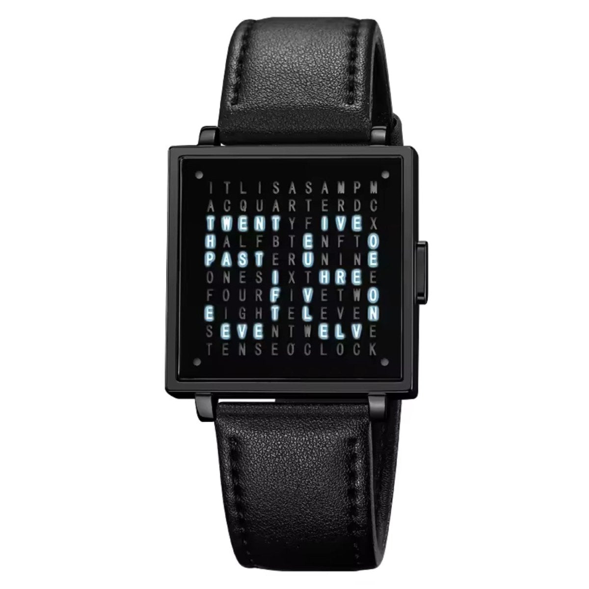 Textual Time Display Watch in Zinc Alloy