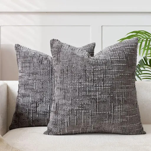 Chenille Bamboo Texture Decorative Cushion Cover in Solid Color