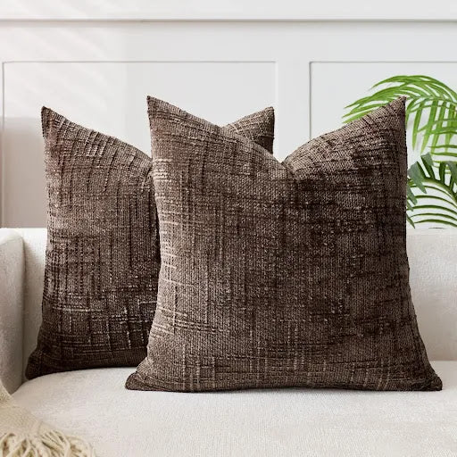 Chenille Bamboo Texture Decorative Cushion Cover in Solid Color