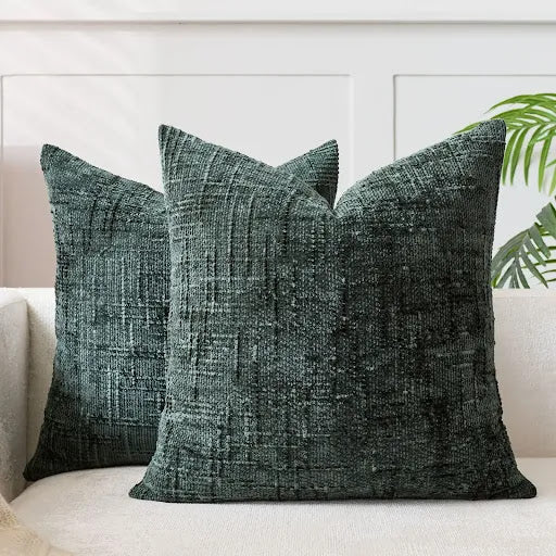 Chenille Bamboo Texture Decorative Cushion Cover in Solid Color