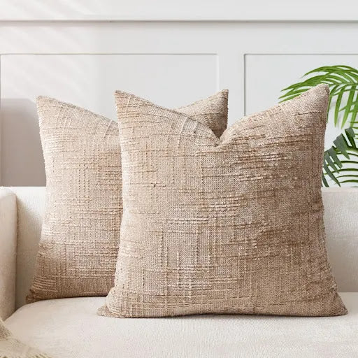Chenille Bamboo Texture Decorative Cushion Cover in Solid Color
