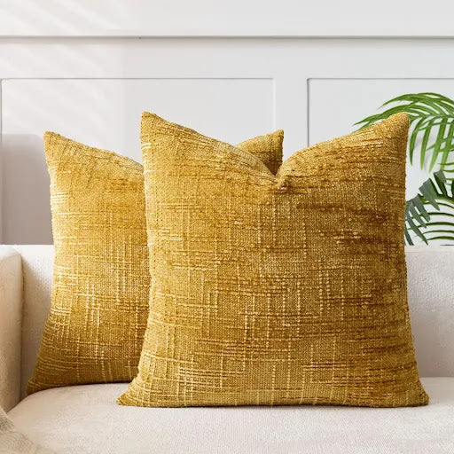 Chenille Bamboo Texture Decorative Cushion Cover in Solid Color