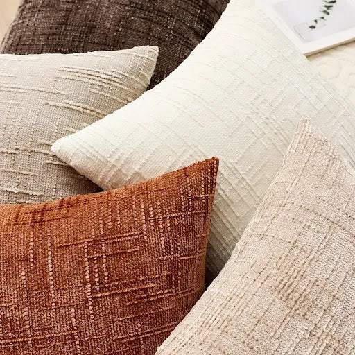 Chenille Bamboo Texture Decorative Cushion Cover in Solid Color