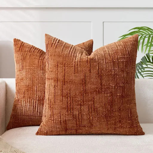 Chenille Bamboo Texture Decorative Cushion Cover in Solid Color