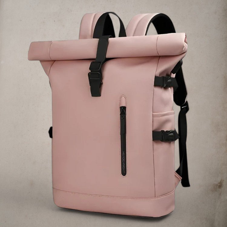 Waterproof Roll Top Backpack with Organized Compartments