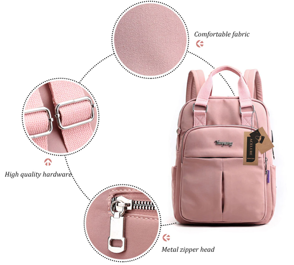 Water-Resistant Anti-Theft USB Charging Backpack with Multi-Compartment Design