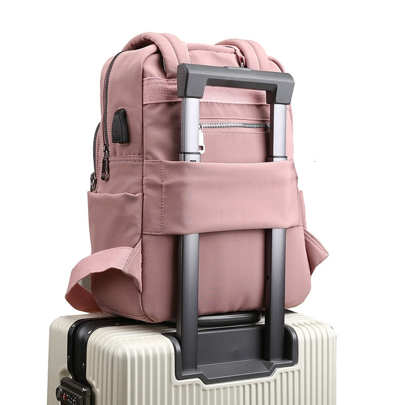 Water-Resistant Anti-Theft USB Charging Backpack with Multi-Compartment Design