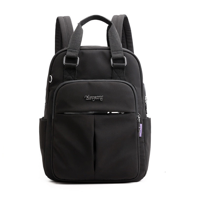Water-Resistant Anti-Theft USB Charging Backpack with Multi-Compartment Design